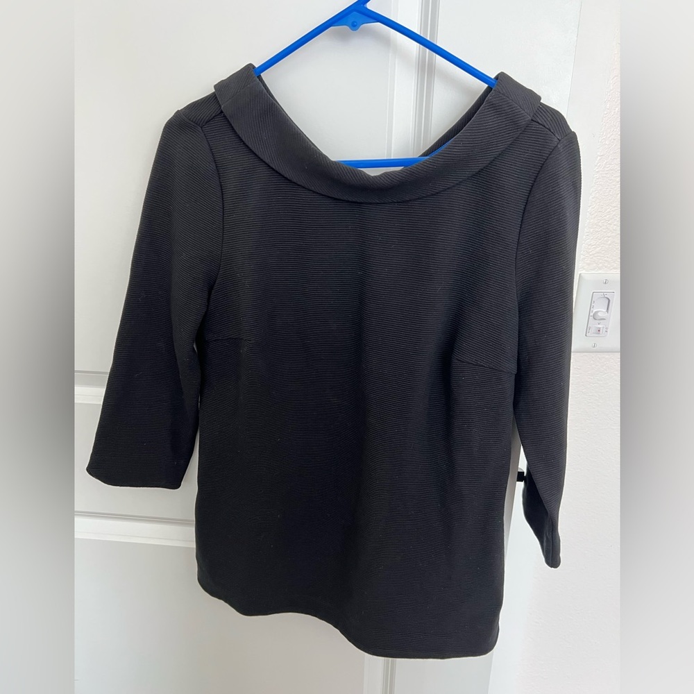 Boden Black Ottoman Ribbed Women's Blouse